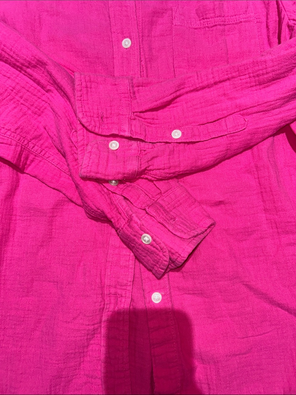 Bright Pink Button-Up Shirt - Picture 3 of 4